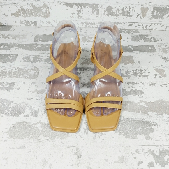 NEW Caslon Paola Tan Leather Wedge Heel Sandals I1039 - Picture 7 of 12